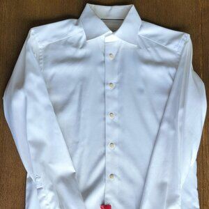Eton slim fit dress shirt - White Textured Twill #1 - Sz 39/15.5